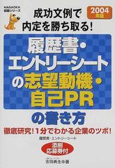 履歴書エントリーシートの志望動機・自己ＰＲの書き方 成功文例で内定