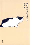 猫の水につかるカエル