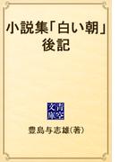 小説集「白い朝」後記(青空文庫)