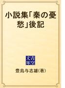 小説集「秦の憂愁」後記(青空文庫)