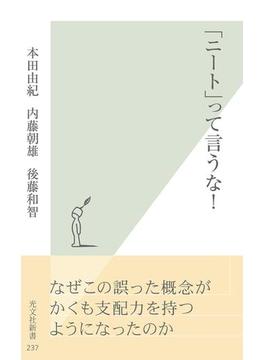 「ニート」って言うな！(光文社新書)