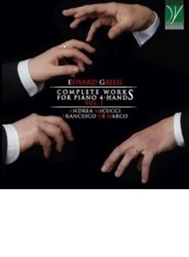 ピアノ4手連弾のための作品全集 第1集～『ペール・ギュント』第1組曲、2つの悲しい旋律、他　アンドレア・ミクッチ＆フランチェスコ・ディ・マルコ