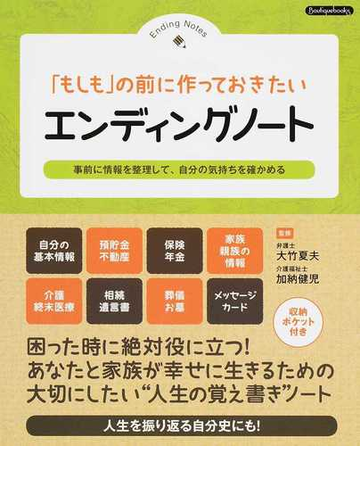 もしも の前に作っておきたいエンディングノート 事前に情報を整理して 自分の気持ちを確かめるの通販 大竹 夏夫 加納 健児 紙の本 Honto本の通販ストア